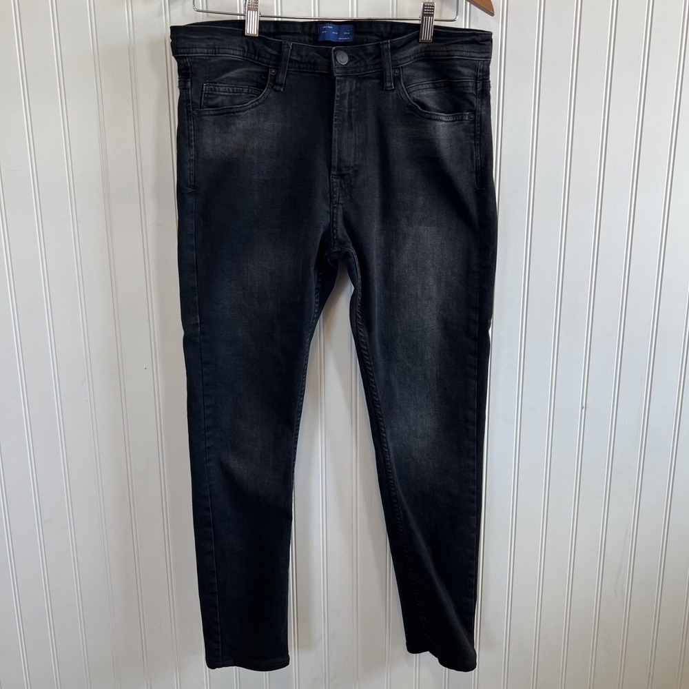 Zara Premium Jeans‎ Women Sz 34 Charcoal Wash Skinny Stretch Distressed Denim
